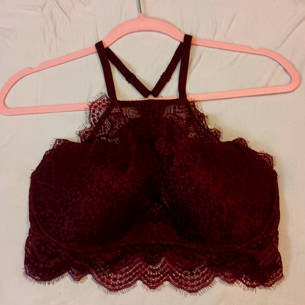 PINK lace push-up bralette